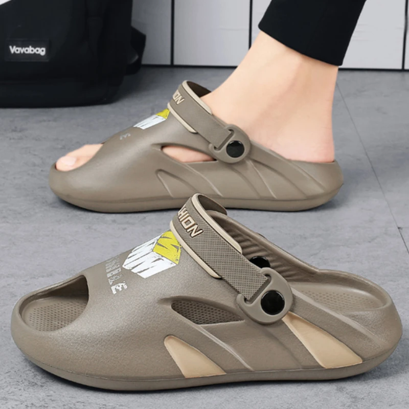 

Summer Men's EVA Platform Sandals Slippers Flat Non-slip Sandals Home Mute Slides Outdoor Wading Beach Sandal Shoes for Men 2025