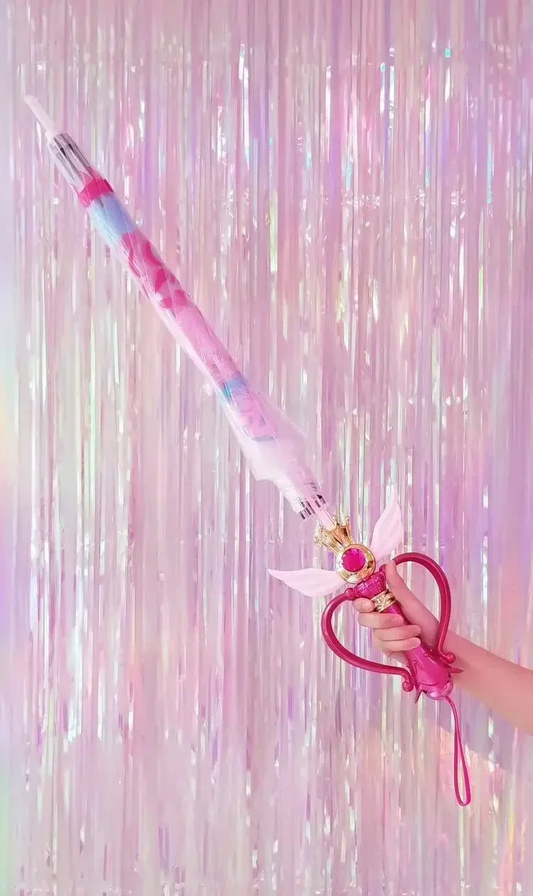 

Anime Magic Stick Moonlight Umbrella: Second Generation Clear LED Light Transparent Umbrella Costume Cosplay Shows Gift for Girl