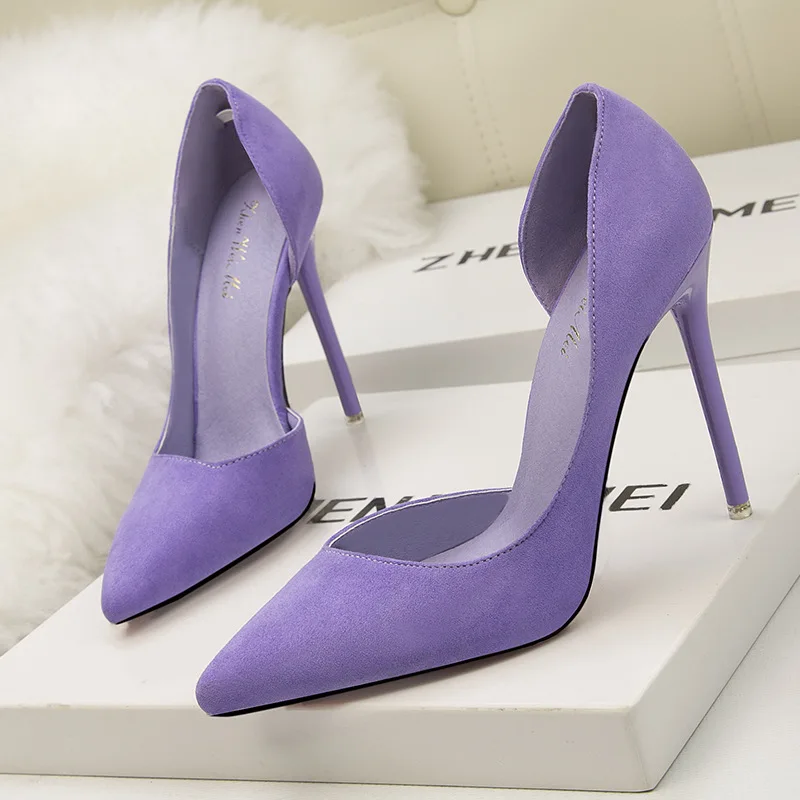 

Wedding Shoes Bride Extreme High Heels Party Shoes Pointed Toe High Heels Stiletto Pumps Women Shoes Purple Heels Dames Schoenen