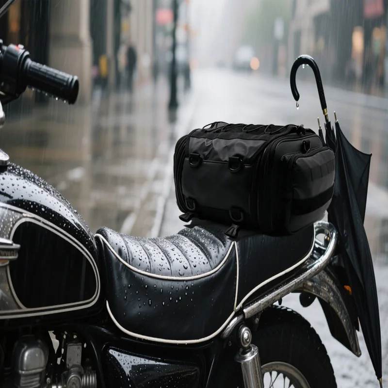 حقيبة سفر للدراجات النارية ذات سعة كبيرة 40 لترًا مع جيوب متعددة. إنه قابل للفصل والتوسيع. الخلفي