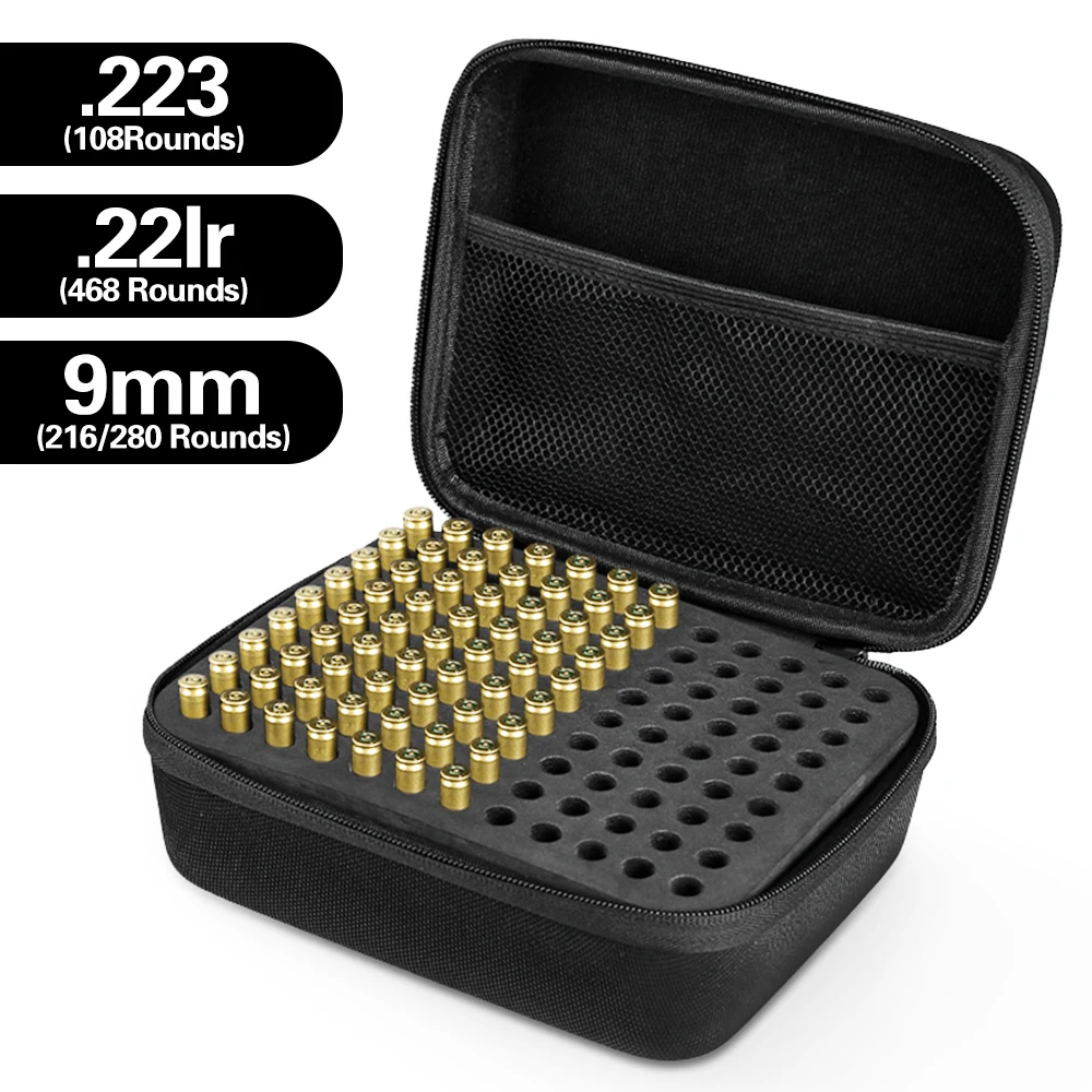 Tactical Ammo Pouches for 9mm .22lr .223 5.56mm Ammo Case Bullet Pouch Storage Bag Cartridge Storage Carry Case Hunting Bag