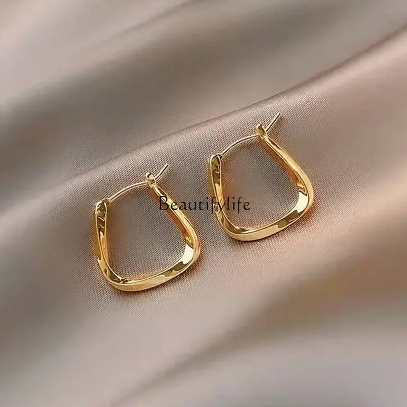 

Geometric square earrings 2024 new trendy Korean temperament ear buckles