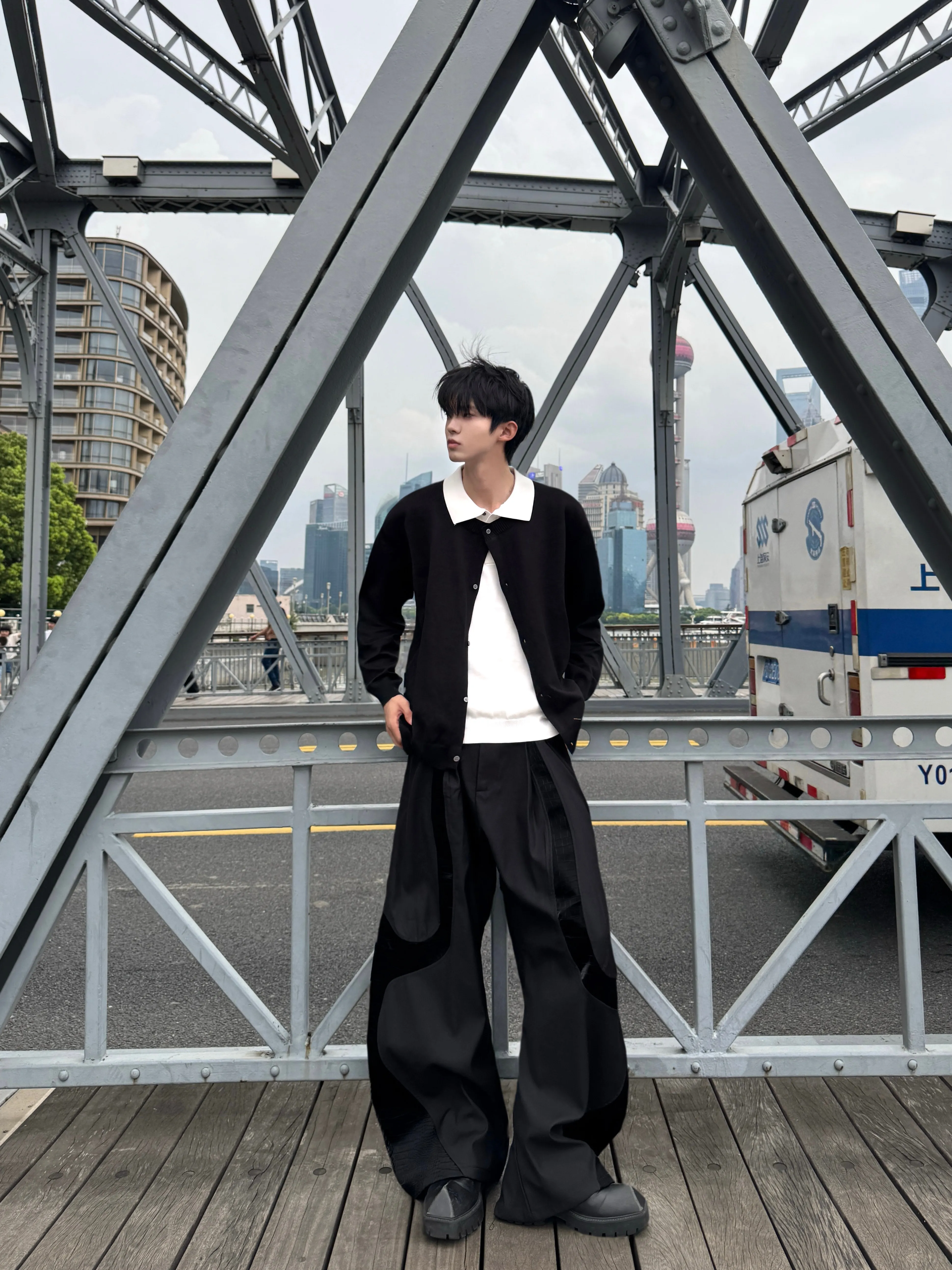 Men's 2025 Autumn Winter New Knitted Tops Faux Two-Piece Retro Single-Breasted Multi-Button Cardigan Chic Knitted Jacket Sweater