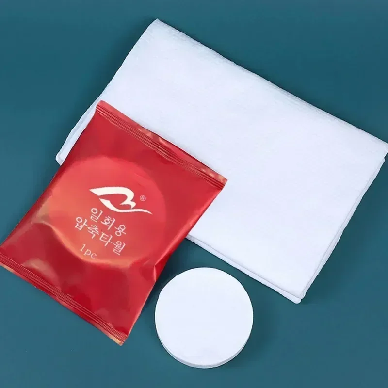 20PCS Disposable Travel Towel Compressed Face Towel Compact Tablet Mini Wet Wipes Napkin Make Up Removing Face Towels