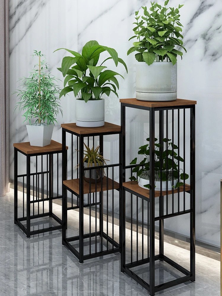 Green Radish Flower Stand with Flower Pots For Living Room Single Floor-standing Wrought Iron Luxury Shelf Golden Flower Stand