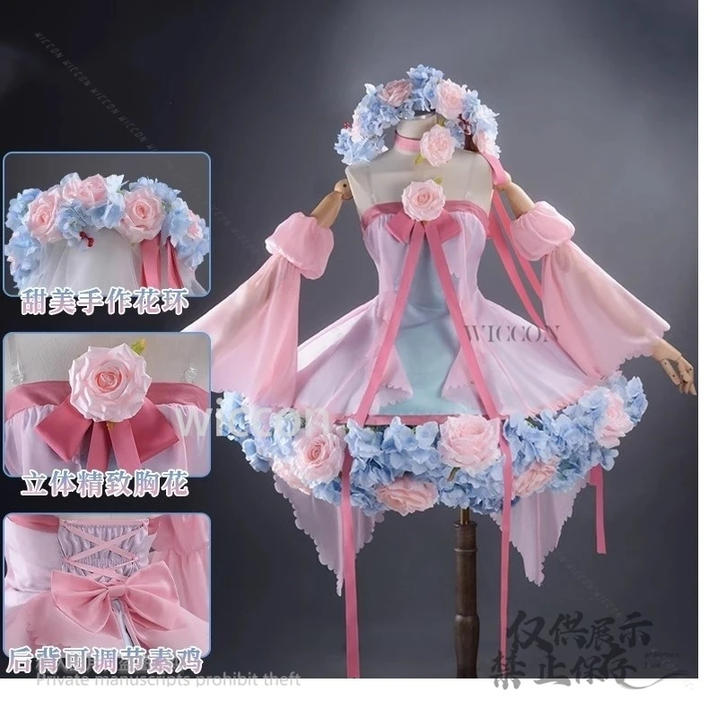 อะนิเมะ Cardcaptor ซากุระคิโนโมโตะคอสเพลย์ Kawaii สีชมพูคุณภาพสูงชุดแฟนซีชุดวิกผมผู้หญิงปาร์ตี้ฮาโลวีนที่กําหนดเอง