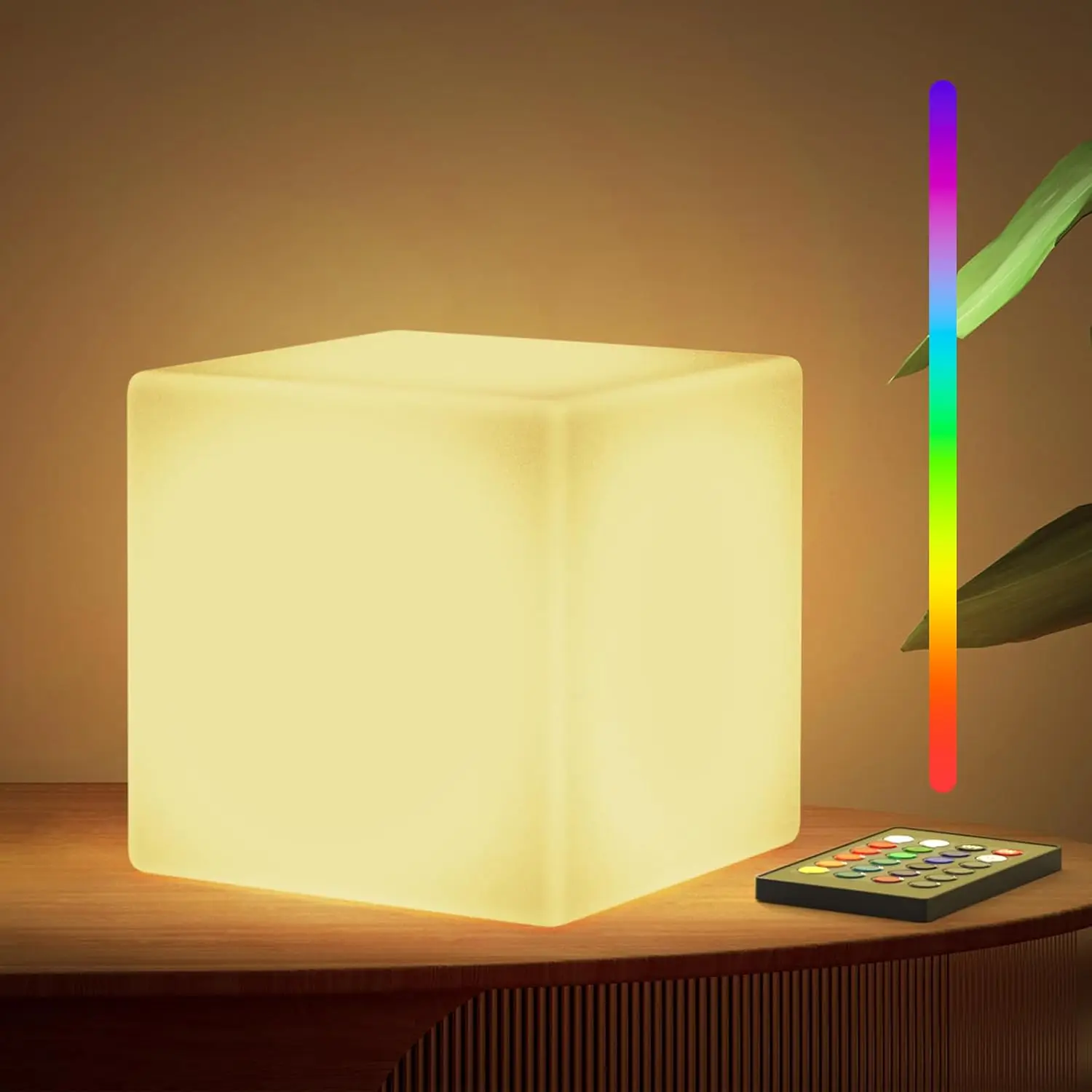 

7-inch Rechargeable RGB Cube Lights, Remote Control, IP65 Waterproof, Dimming Mood Lamp for Kids and Gifts
