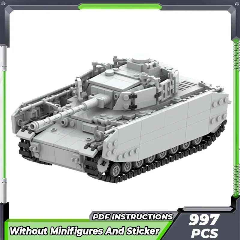 Moc Building Bricks Military Weapon Model Panzer IV Assault Tank Technology Modular Blocks Gift Christmas Toys DIY Sets Assembly