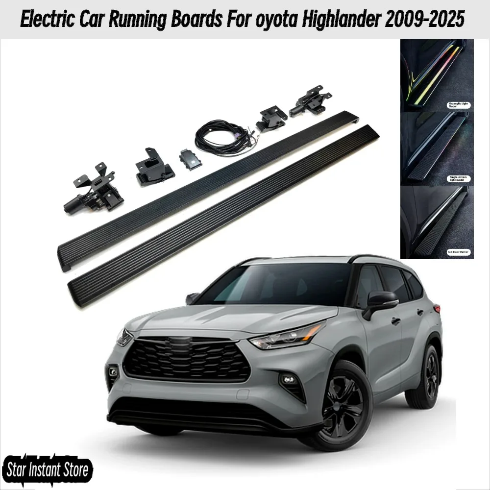 

Auto Retractable Running Boards for Toyota Highlander 2009-2025, Electric Side Steps with LED Lights, Aluminum Alloy SUV Steps