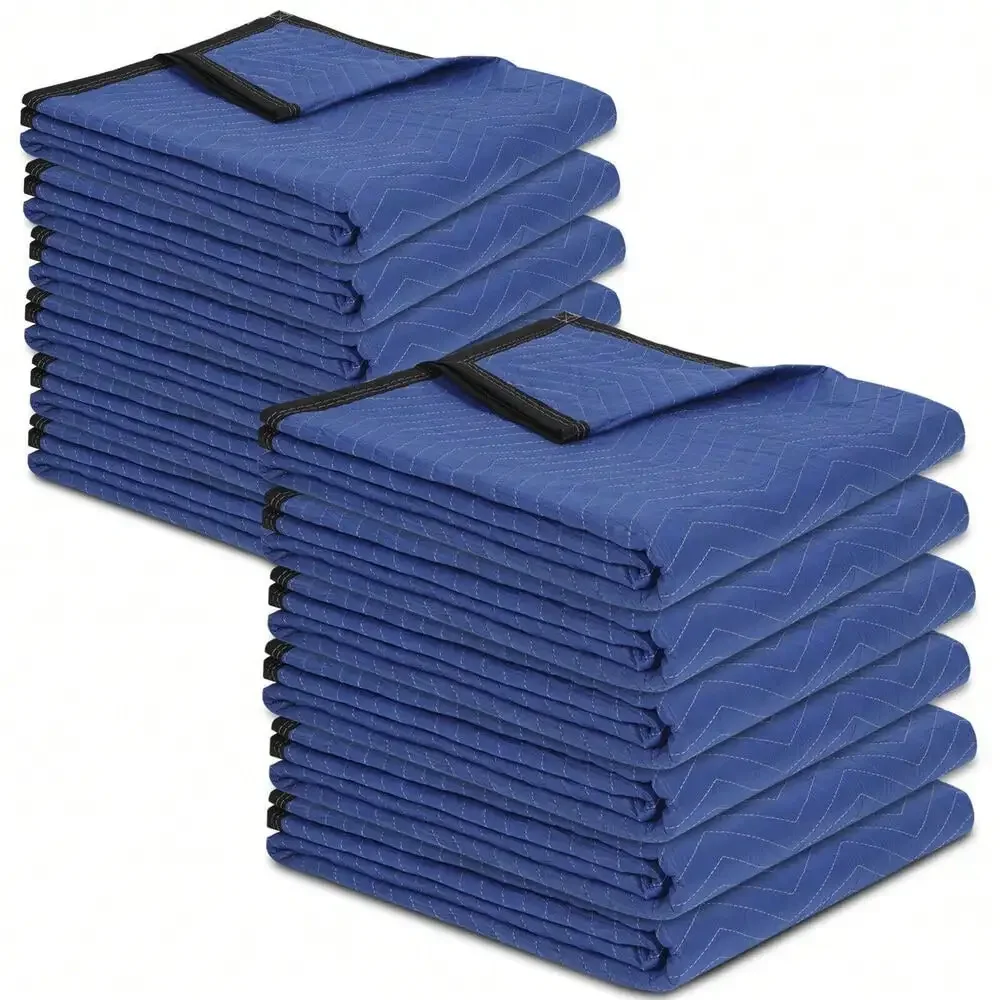 48 Pack Moving Blankets 80" x 72"(35 lb/dz) Heavy Duty Quilted Pro Shipping Pads