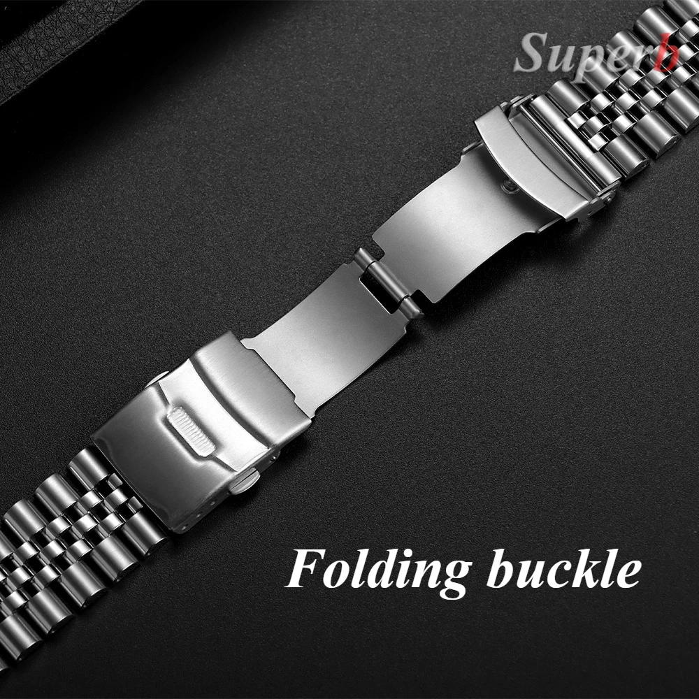 Straight End Stainless Steel Strap for Jubilee SKX007/009 Metal Watch band 18mm 19mm 20mm 21mm 22mm 23mm 24mm Bracelet