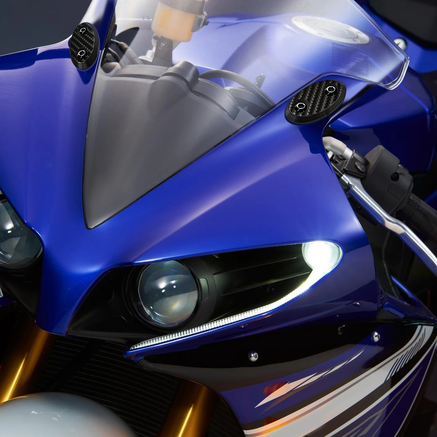 R1 Motorcycle Accessories Windscreen Driven Mirror Hole Protection Cover For YZF-R1 r1 2009-2012 2013 2014 Carbon Fiber Mirror