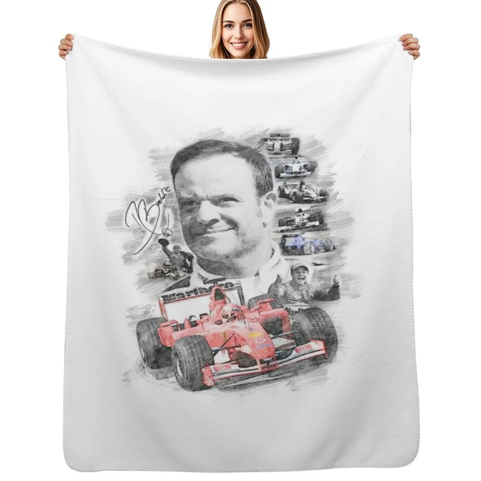 Cobertor Rubens Barrichello, cobertor macio e luxuoso, presente de feriado para a família