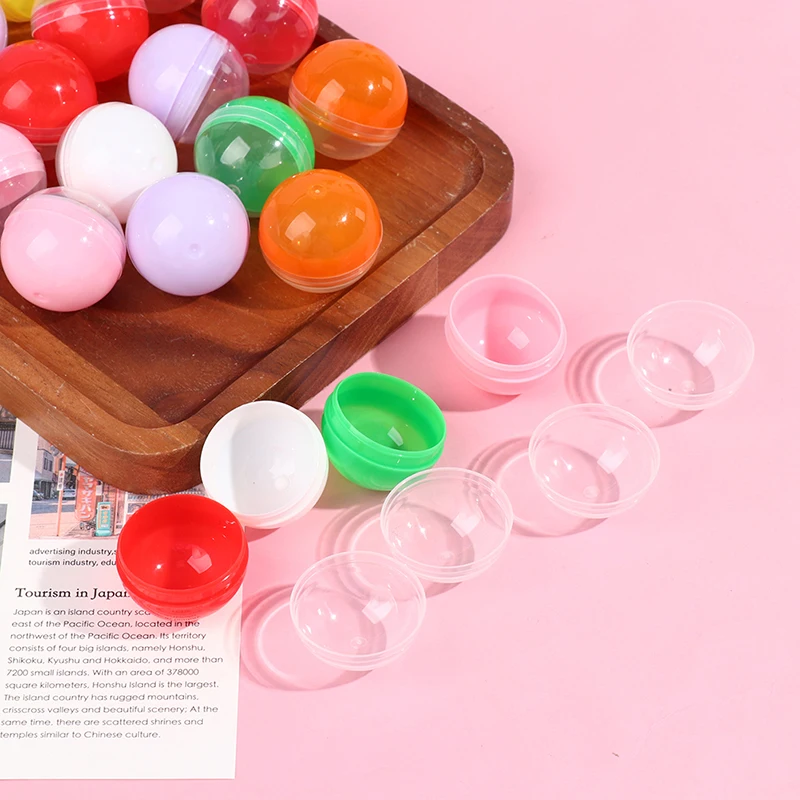 .Hot Sale.100Pcs 28/32/35/38mm Half Color Round Ball Empty Toy Vending Capsules Clear Balls Funny Toys For Outdoor Fun Sports