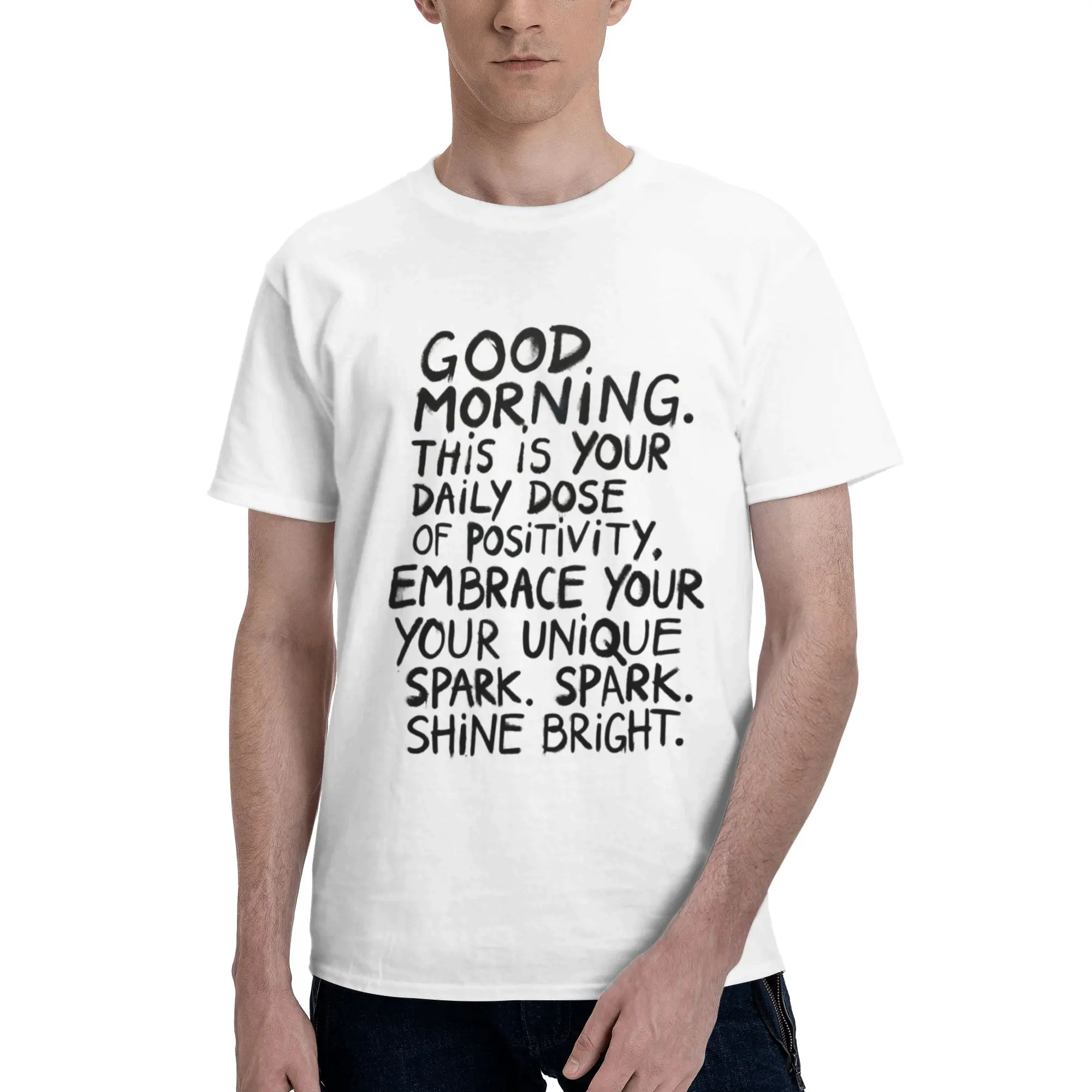 Good Morning Daily Dose Of Spray Paint Text Men T Shirt  Amazing Tee Shirt Short Sleeve Round Collar Cotton Printed Clothes