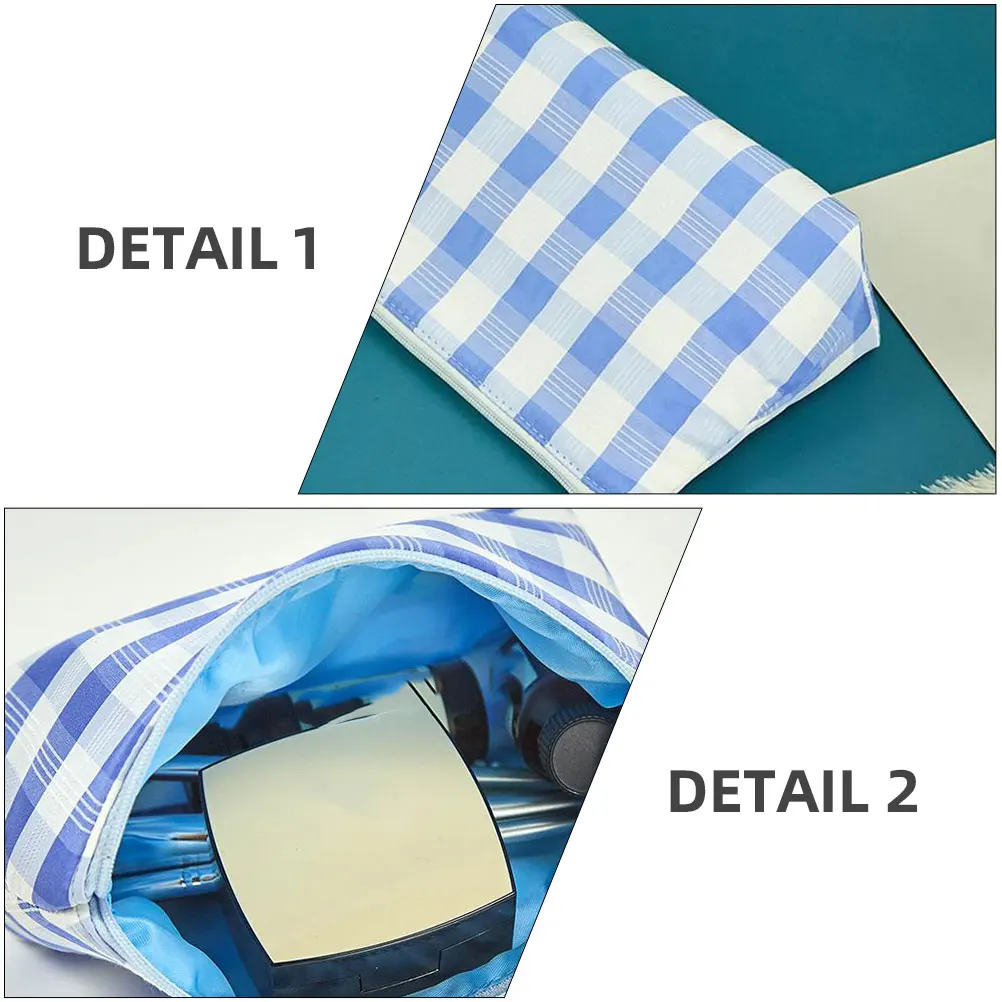 

Plaid Canvas Zipper Pouch Pouch for Travel Bag Toiletry Storage Zipper Bag Makeup Brush Holder