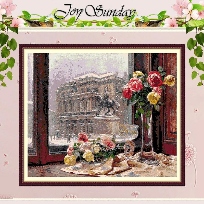 

Snowy Vienna Patterns Counted Cross Stitch Set DIY 11CT 14CT 16CT HD Stamped DMC Cross-stitch Kit Embroidery Needlework Crafts