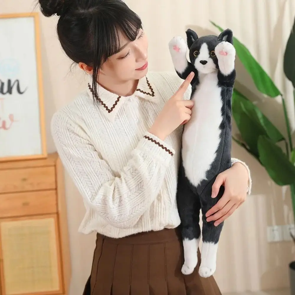 

PP Cotton Simulation Cat Plush Toy Stuffed Animal Standing Stuffed Cat Plush Doll Lifelike Kawaii Jumpping Kitten Plush
