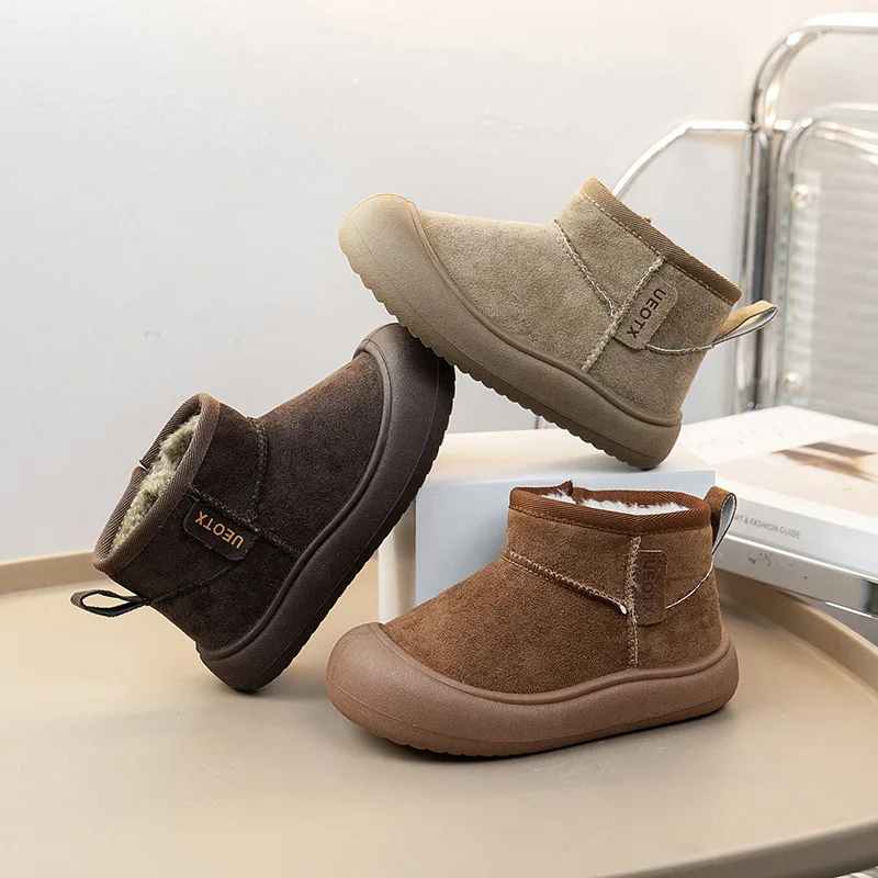 

Низкие короткие сапоги для малышей, новые детские зимние сапоги на осень и зиму, корейская версия, хлопковые сапоги с сумкой для мальчиков и девочек