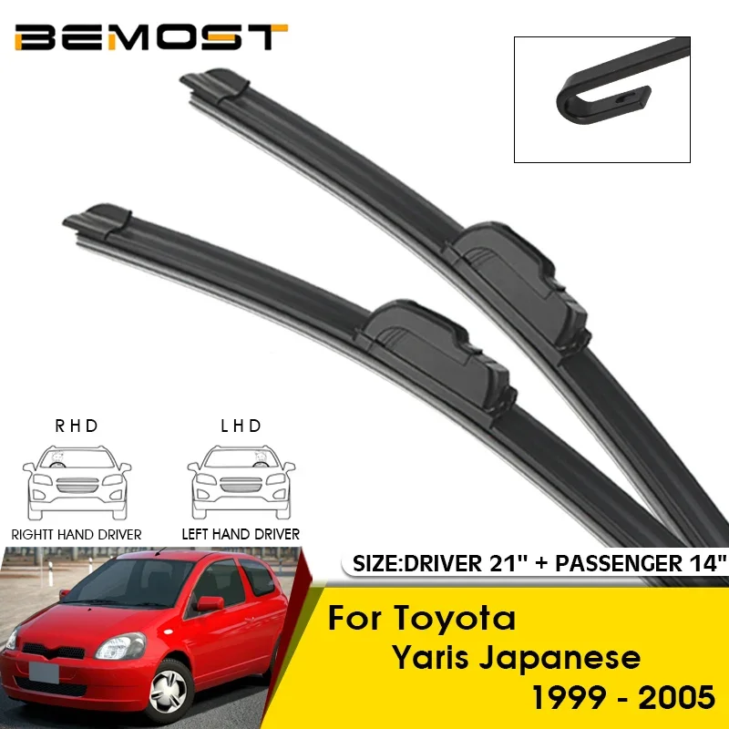 

Car Wiper Blades For Toyota Yaris Japanese 1999-2005 Windshield Windscreen Front Window Blades 21"+14" Car Accessories