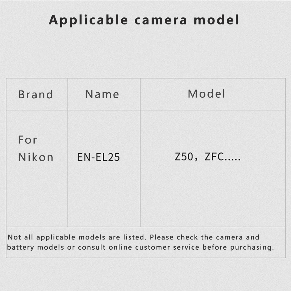 مقرنة تيار مستمر مع رقاقة ذكية مفك الشفرة بالكامل ، بطارية زائفة لـ nicon Z ، Fc ، Zfc ، Z50 ، 50 ، ENEL25 ،