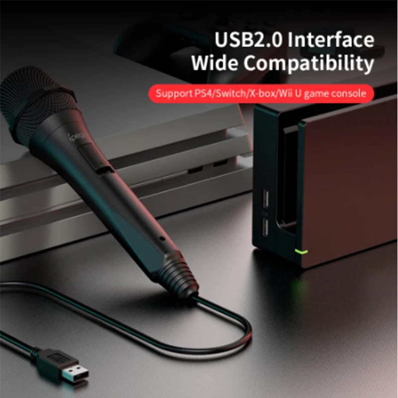 Microfono da gioco cablato Ipega PG-9209 per PS4 xbox One Switch Mic Wii di alta qualità del suono