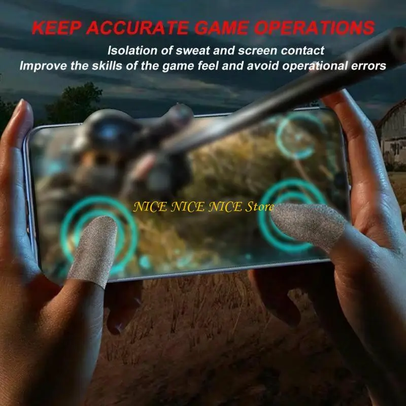 1 pasang Gaming Finger Game Sarung Tangan Game Bernapas Jempol Tempel Tepi Tepi Ulang Fingertip Cover Untuk Game Seluler