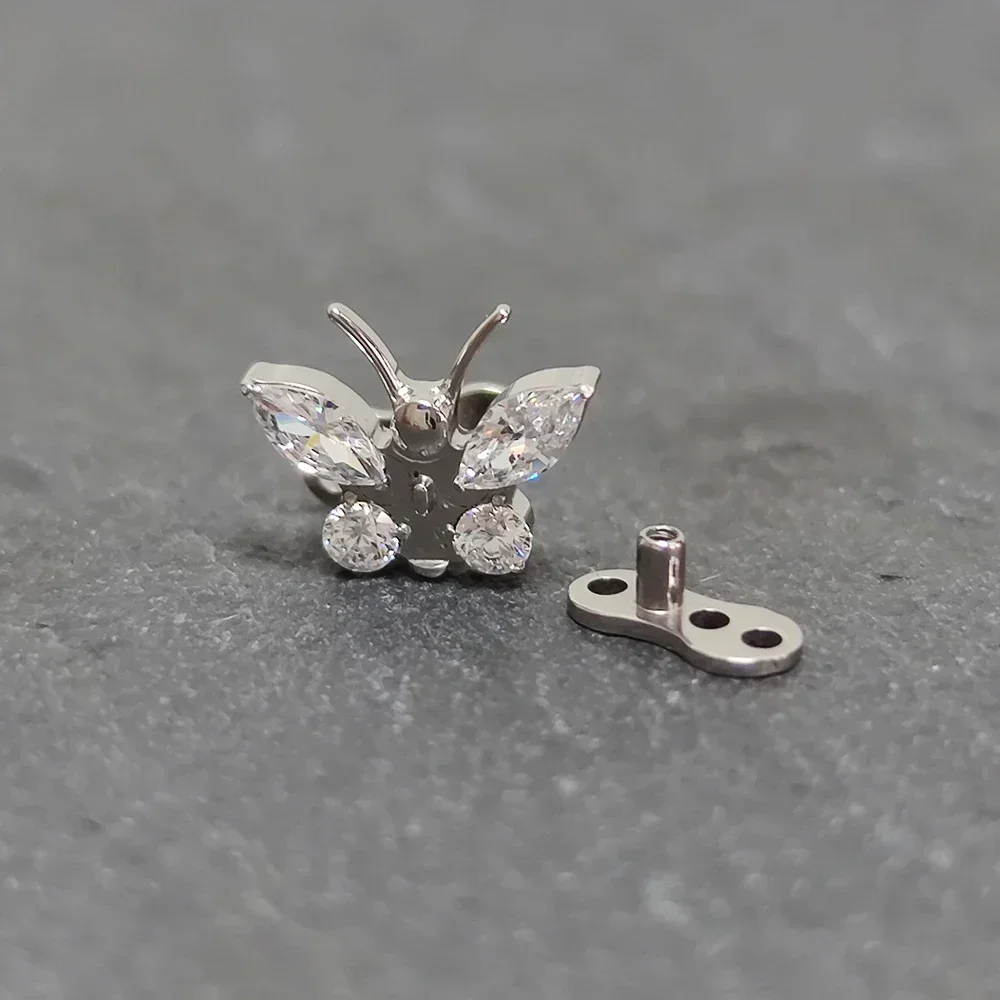 Titanium Helix Piercing Microdermal Studs, Dermal Anchor