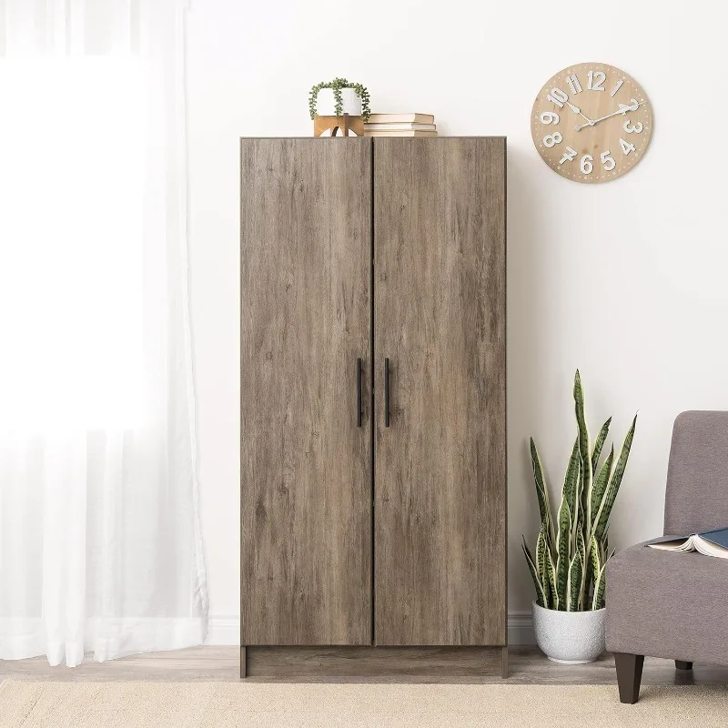 

32" Storage Cabinet, Drifted Gray Storage Cabinet, Bathroom Cabinet, Pantry Cabinet with 3 Shelves 16" D x 32" W x 65" H