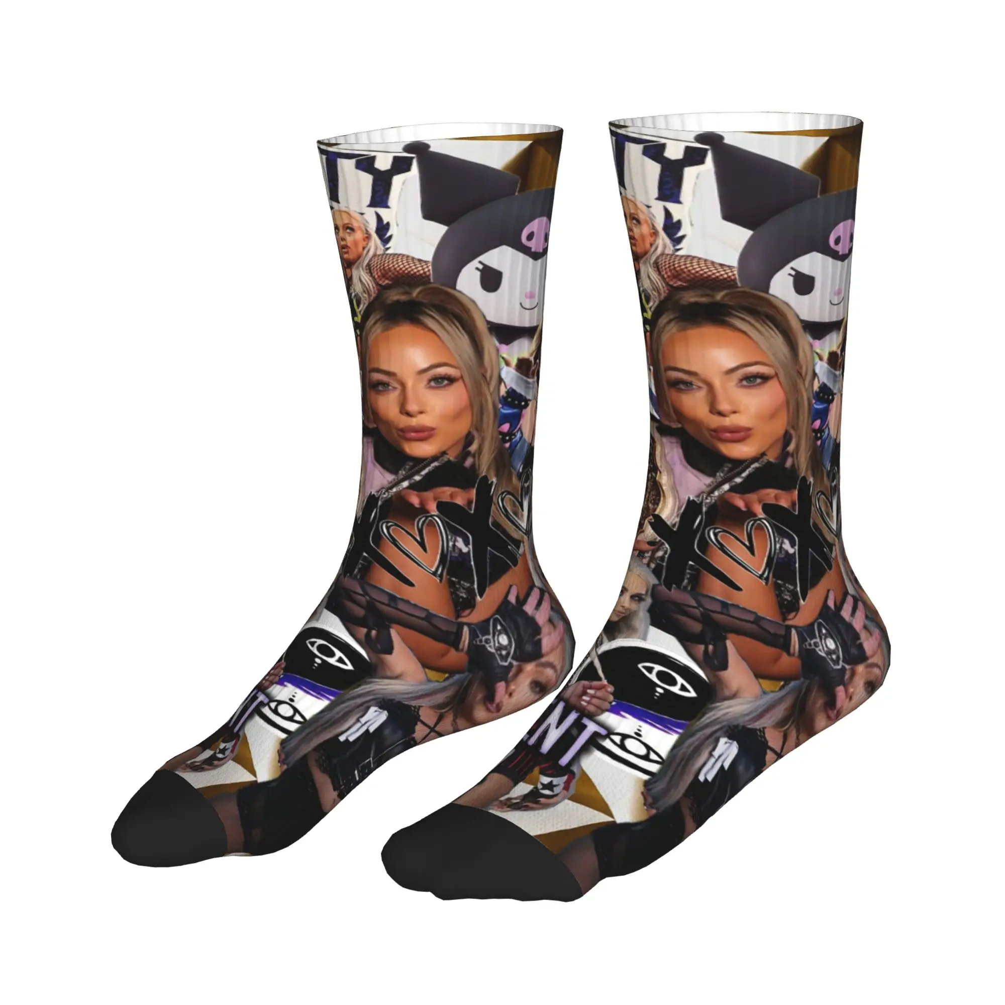 

All Seasons Stockings Liv Morgan Sport Socks Funny Middle Tube Socks for Men Women Christmas Gifts