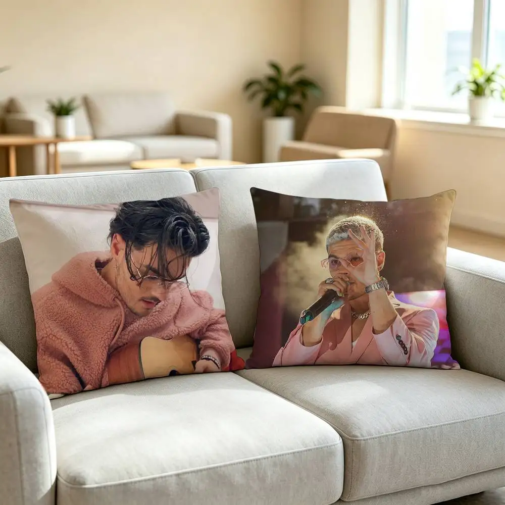 L-Latin Pop Singer A-Abraham Mateo Square Double-Sided printed Pillow Case Bedroom Bedside Pillow Sofa Cushion Cover