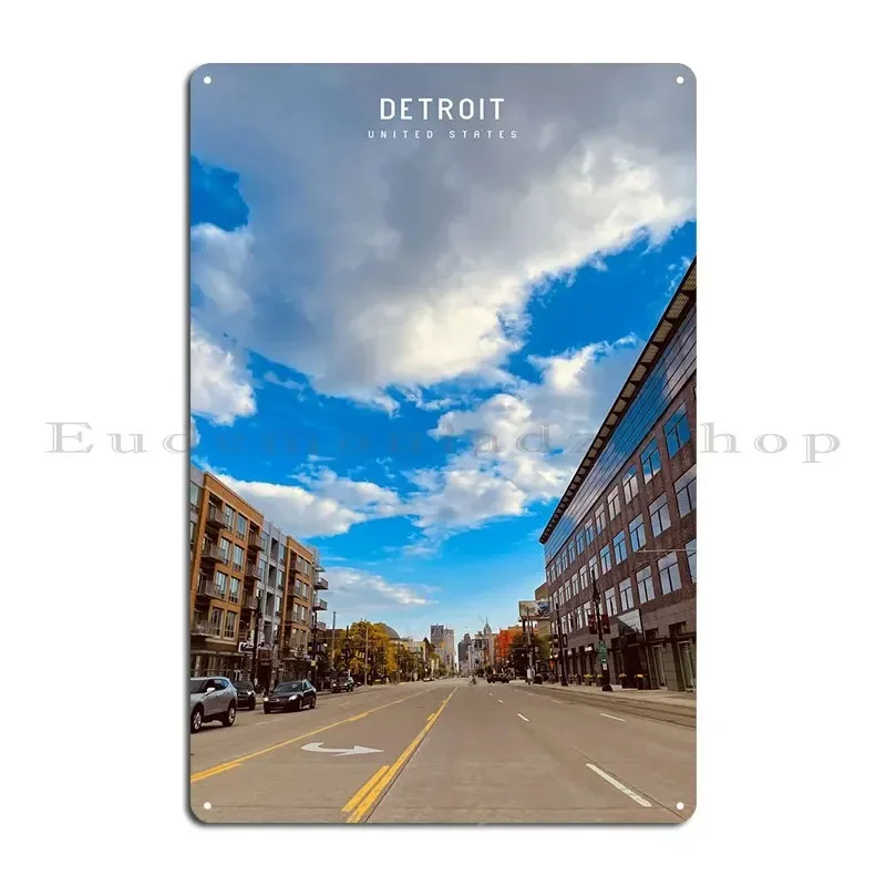 Detroit Metal Sign Print Wall Decor Painting Club Club Tin Sign Poster