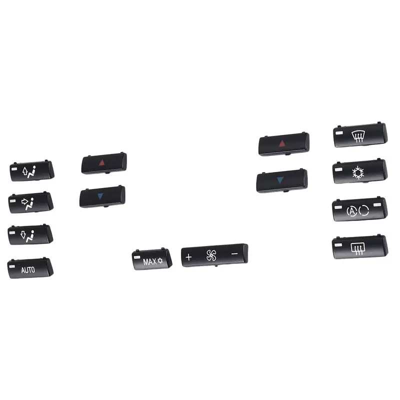 14 Button Key Cap Car Air Conditioner A / C Control Panel Switch Button Key Cover For BMW E39 E53 525I 530I 540I M5 X5