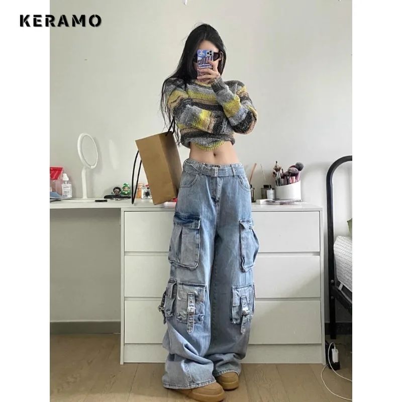 

2023 Autumn Winter Casual Y2K Knitting Long Sleeve Sexy Pullovers Women Vintage Style Striped Slim Fit Crop Top Ladies Sweater