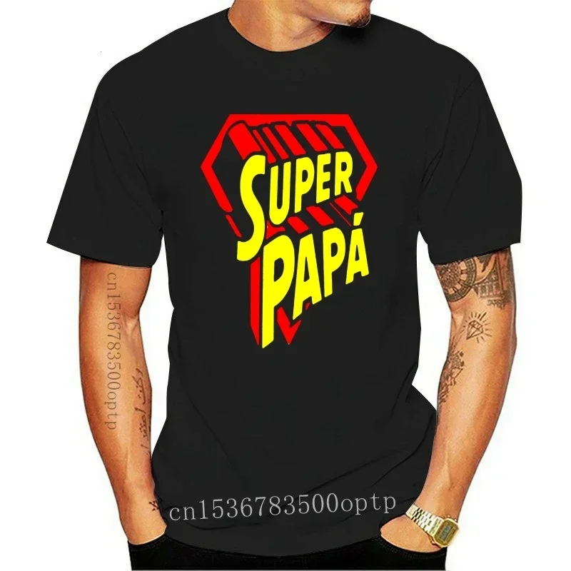 Man Clothing New Men Tshirt  Mens Super Papa Super Hero Super Dad T-shirt Cool Printed T-Shirt Tees Top