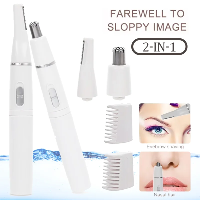 2 in 1 Multi-function Electric Nose Trimmer Eyebrow Shaver Facial Nose Hair Clipper Ear Trimmers Hair Painless Razor