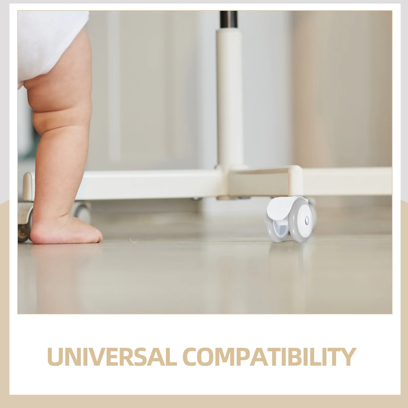 4 قطعة عجلات صامتة 10 مللي متر عجلة مشاية أطفال عالمية استبدال عجلات دوارة غير معدنية لعربات المشي