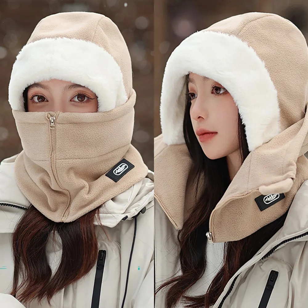 جديد سميكة قبعة وشاح مجموعة شتاء دافئ انفصال النساء بيني قبعة قبعة متكاملة وشاح للجنسين #2
