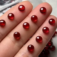 Perle de grenat rouge naturel, 10 pièces/lot, 2.5mm 3mm 4mm 5mm 6mm, ronde, pierres précieuses semi-précieuses, Cabochon, visage pour bijoux, vente en gros 2