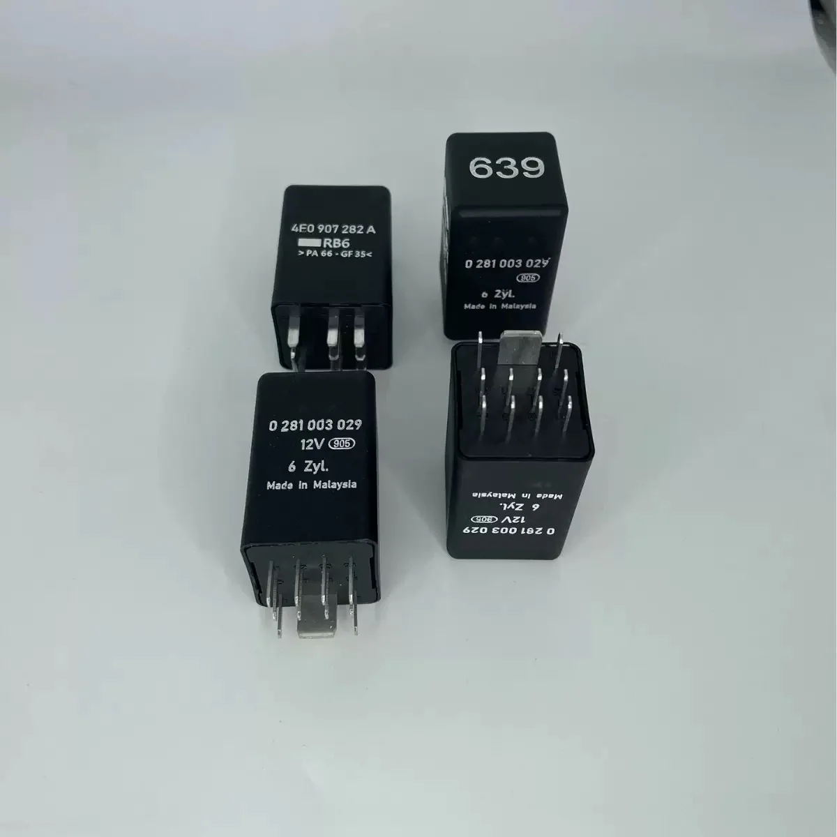 

100% НОВЫЙ Реле предпускового подогрева 639 4E0907282A 4E0 907 282 A, реле предпускового подогрева №639 0281003029 0 281 003, 1 шт., автомобильные реле