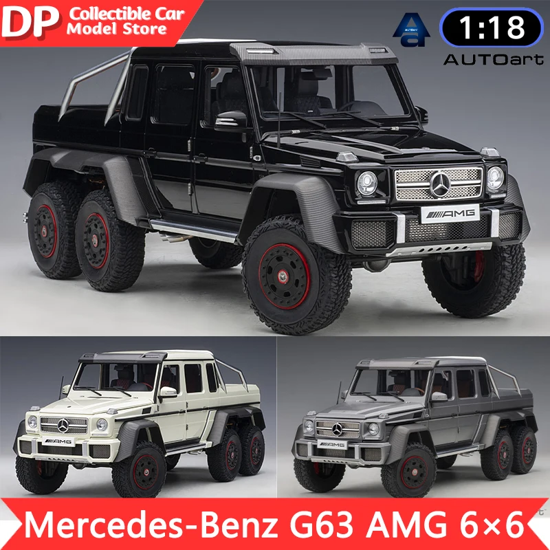 

1:18 Autoart Mercedes-Benz G63 Amg 6X6 SUV Pickup Truck Finished Product Cars Alloy Collectible Car Model Diecast Holiday Gifts