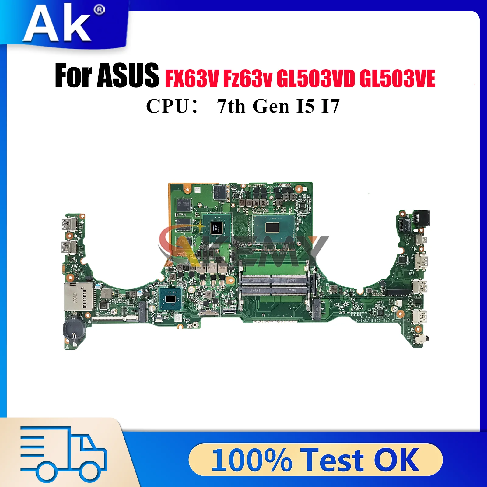 

GL503VD Laptop Motherboard For ASUS ROG Strix GL503VE GL503VD Fz63v GL503V FX63V Notebook Mainboard With I5 I7 CPU 100% tests OK