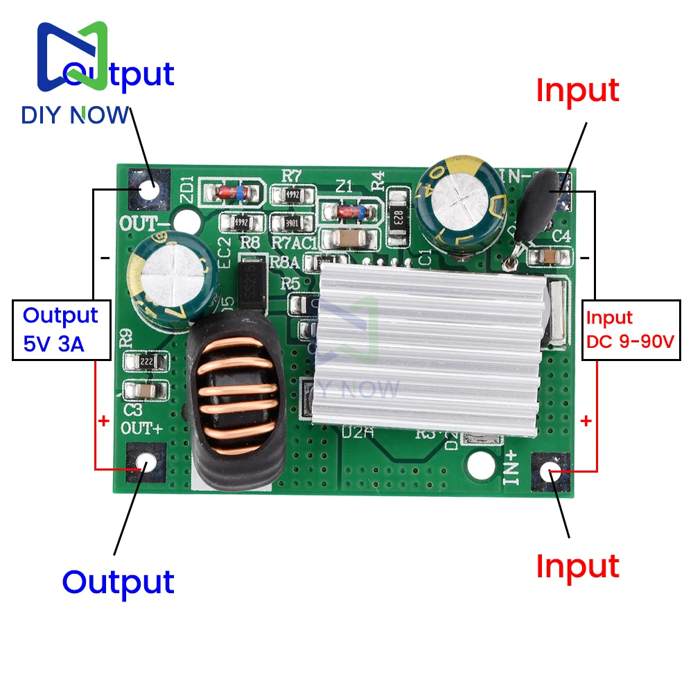 Módulo reductor DC-DC 16V-120V 9-120V 9-90V módulo reductor convertidor módulo de conversión de voltaje salida 12V 3A