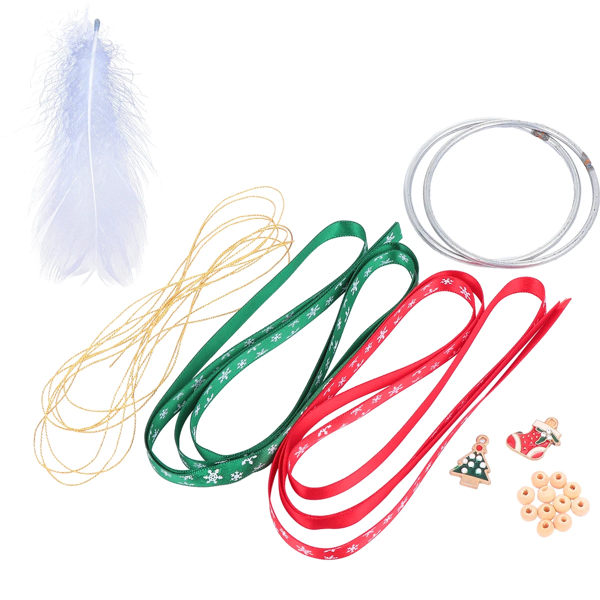 

2 Sets Catcher Kit DIY Material Christmas Decor Iron Non Woven Fabric Dream Catcher Crafts Craft Supplies Included