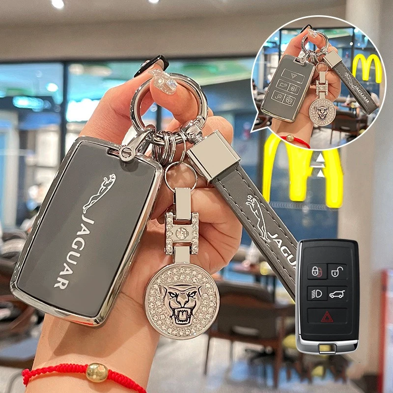 حافظة مفاتيح ذكية للسيارة من البولي يوريثان غطاء شل لسيارة جاكوار XE XF XJ F PACE E-PACE 2019 جاكوار CX16 F-TYPE V12 XJL ملحقات سلسلة المفاتيح