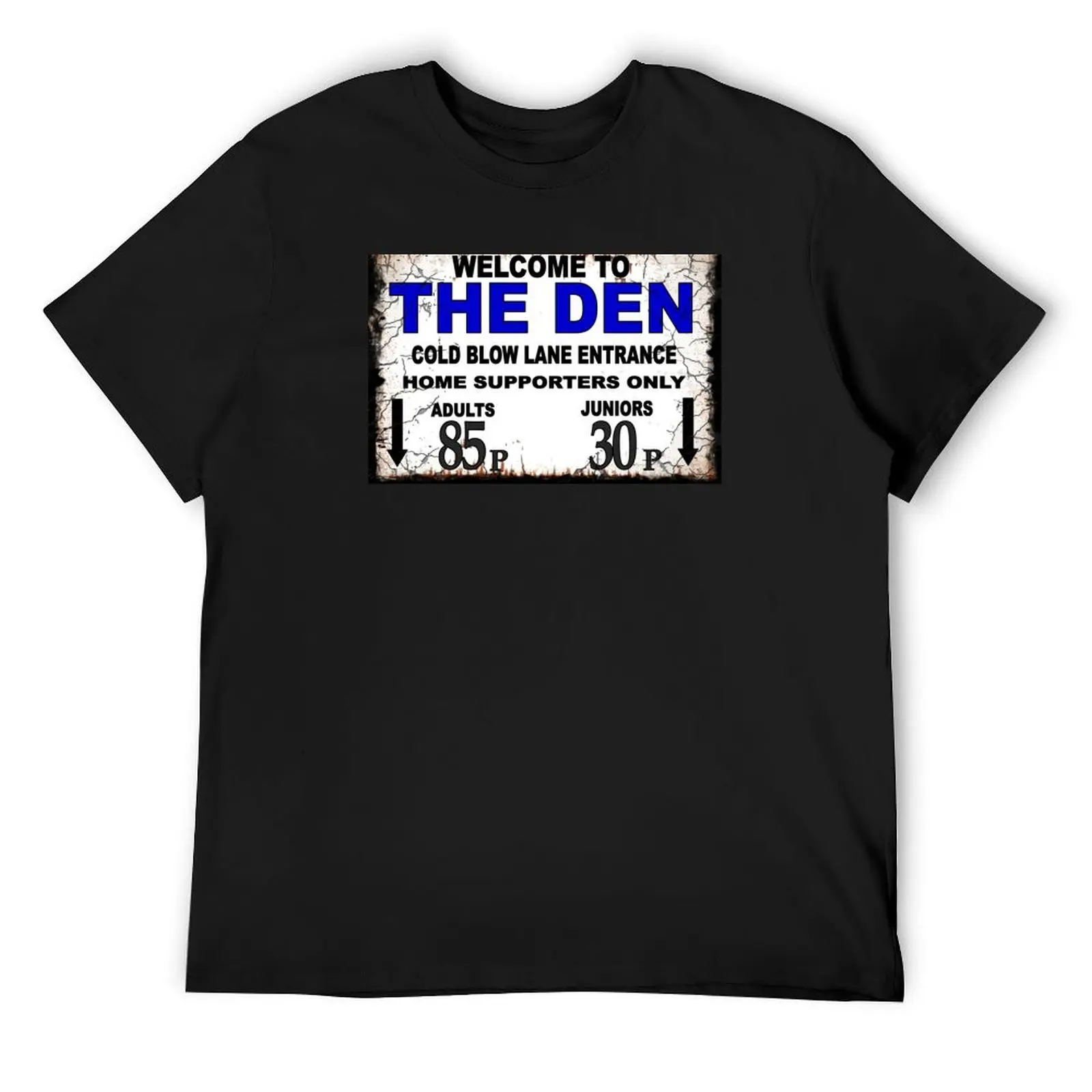 The Old Den entrance plate T-Shirt basketball graphic tees blue archive graphic t shirts hippie clothes men workout shirt