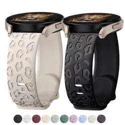 Engraved Strap for Samsung Galaxy Watch 6/5/5 pro/4/6 classic Silicone leopard bracelet correa Huawei GT 4-3-2 20mm watch band