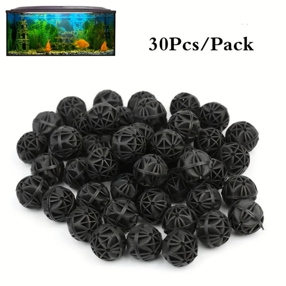 30 Aquarium Bio-Bälle, 16mm Teichfiltermaterial, Bio-Kulturkugeln für Fischbecken