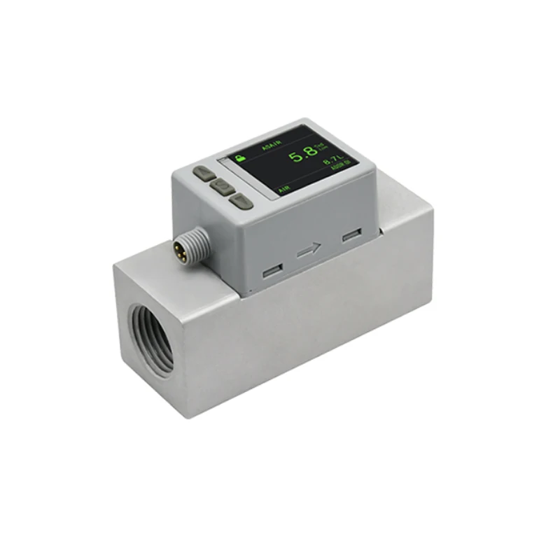 سلسلة مقياس تدفق الغاز الرقمي للنيتروجين الهوائي 0 ~ 500 لتر/دقيقة مستشعر تدفق كتلة الهواء 9-24 فولت تيار مستمر مصدر طاقة #6