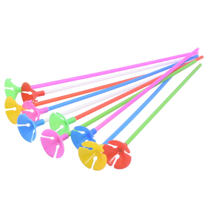 20Pcs 30cm Balloons Holder Sticks with Cup Latex Balloon Stick White PVC Rods Wedding Party Decoration Ballon Accessories